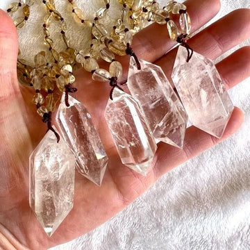 DT Power Quartz + Citrine Bead Mala Necklace