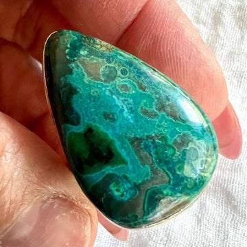 925 Stunning Truth Stone Chrysocolla Ring 10