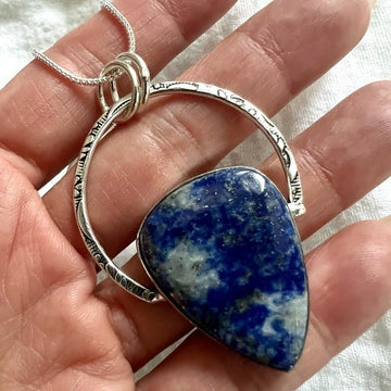 925 Healing Chakra Lapis Lazuli Pendant Necklace