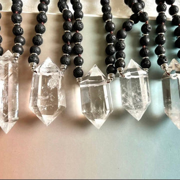 DT Power Quartz + Lava Mala Necklace