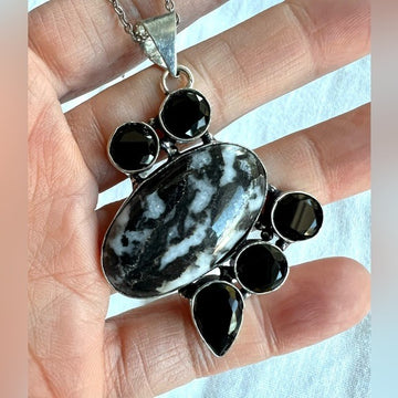 925 Good Vibes Wild Buffalo Turquoise Pendant Necklace