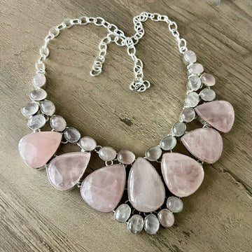 925 Love Bomb ROSE QUARTZ Goddess Necklace