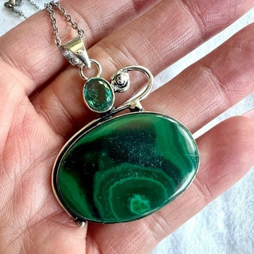 925 Malachite Swirl Portal Pendant Necklace