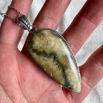 925 Bumble Bee Jasper Teardop Pendant Necklace