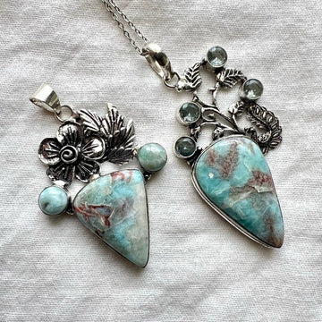 925 You Choose! Nature Inspired Larimar Pendant Necklace