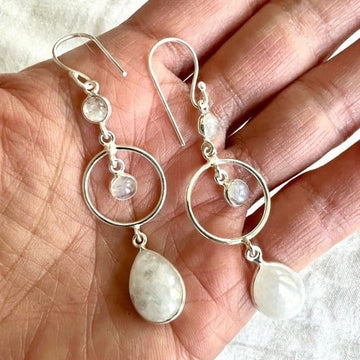 925 Modern Organic Rainbow Flash Earrings
