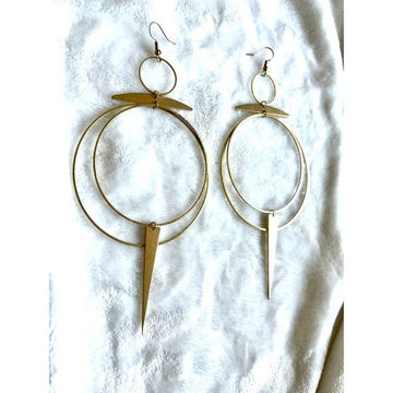 Tribal Gypsy Hoop Spear Earrings