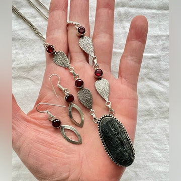 925 Raw Black Tourmaline Necklace Pendant