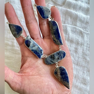 925 GORGEOUS! 6 Stone Spiritual Sodalite Necklace