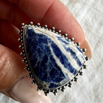 925 OMG Stunning! Spiritual Sodalite Ring 8.25