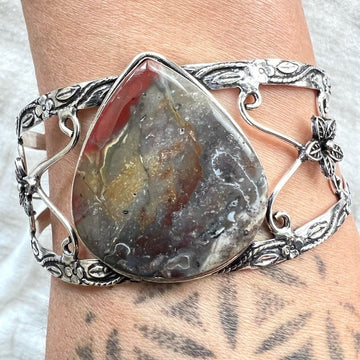925 Kundalini Bloodstone Bracelet Cuff