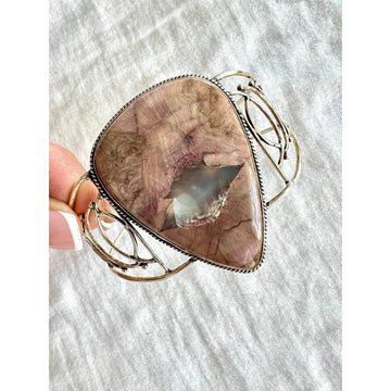925 OMG Gorgeous THUNDER EGG Chalcedony Cuff Bracelet