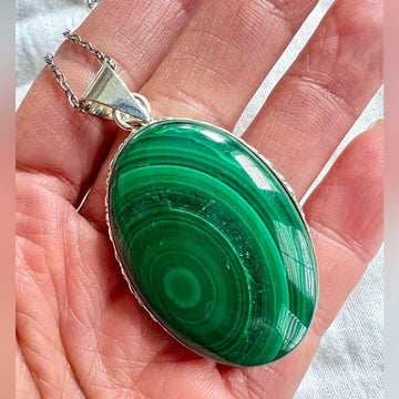 925 Malachite Quantum Eye Necklace Pendant
