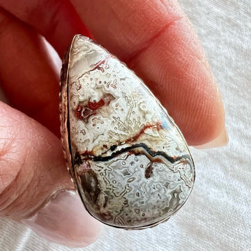 925 Playful Crazy Lace Agate Ring 6