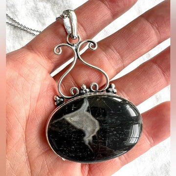 925 Nurturing Ancient Septarian Pendant Necklace