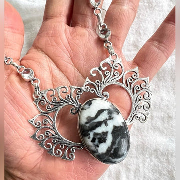 925 Good Vibes White Buffalo Turquoise Necklace Pendant