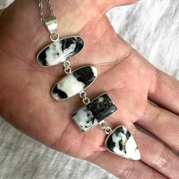 925 Long Cleavage WILD Buffalo Jasper Pendant Necklace