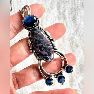 925 Third Eye Mystical Charoite Necklace Pendant