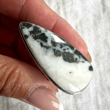 925 HUGE Wild Buffalo Jasper Teardrop Ring 5.5