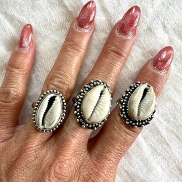 925 Goddess Yemaya Cowrie Shell Ring 8