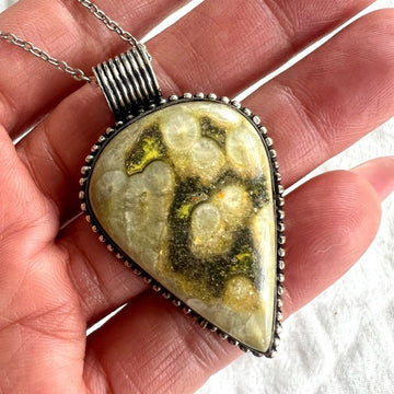 925 Positive Vibes! Bumble Bee Jasper Pendant Necklace