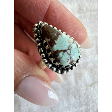 925 Ornate Turquoise Truth Seeker Ring 6.5