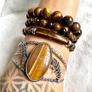 Courage Solar Chakra Tigers Eye Mala Style Bracelet