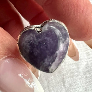 925 Third Eye Lepidolite Heart ❤️ Ring 9