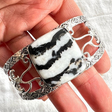 925 White Buffalo Turquoise Cuff Bracelet