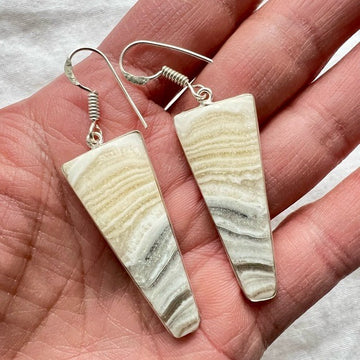 925 African Zebra Calcite Geometric Earrings