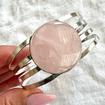 925 Love Bomb Rose Quartz Bracelet Cuff