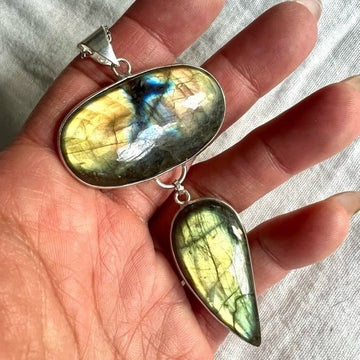 925 Brilliant Flash Labradorite Pendant Necklace