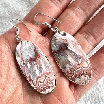 925 Mexican Crazy Lace Agate Earrings
