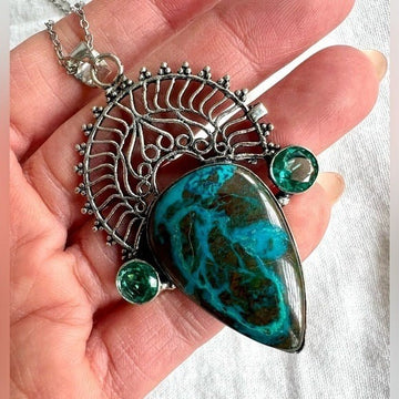 925 Personal Power Chrysocolla Pendant Necklace