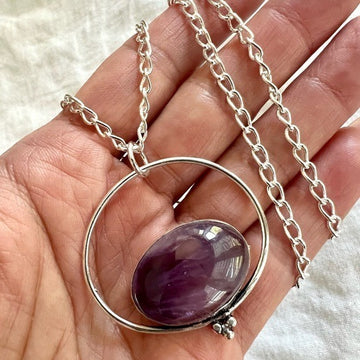 925 Modern Amethyst Bubble Necklace Pendant