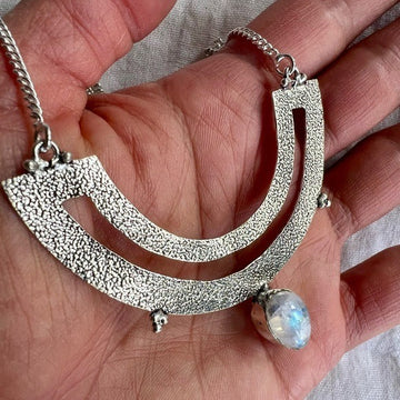 925 Enlighten Rainbow Flash Moonstone Necklace Pendant