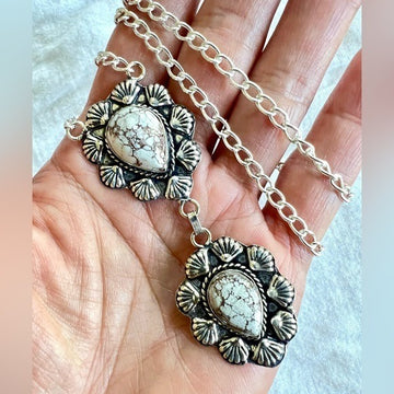 925 Double WILD HORSE Jasper Magnesite Necklace