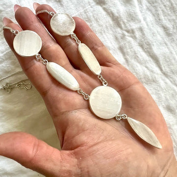 925 Crystal Charging Selenite Gypsym Necklace