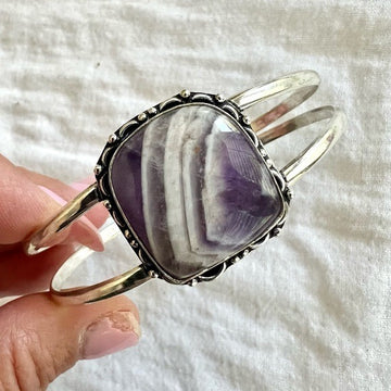 925 Dream Amethyst Chevron Cuff Bracelet