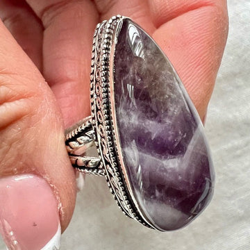 925 Chevron Dream Amethyst Ring 9
