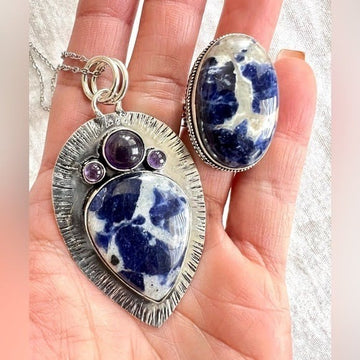 925 Spiritual Sodalite GORGEOUS Pendant Necklace