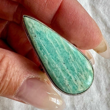 925 Peacemaker Teardrop Amazonite Ring 10