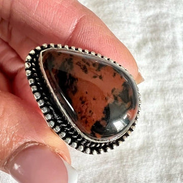925 Passion + Creativity Mahogany Obsidian Ring 8.5