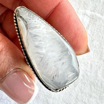 925 Energy Stone Solar Quartz Ring 6.5