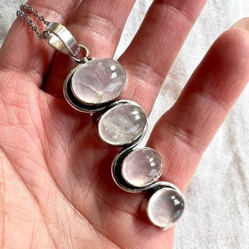 925 Self Love Rose Quartz Totem Necklace Pendant