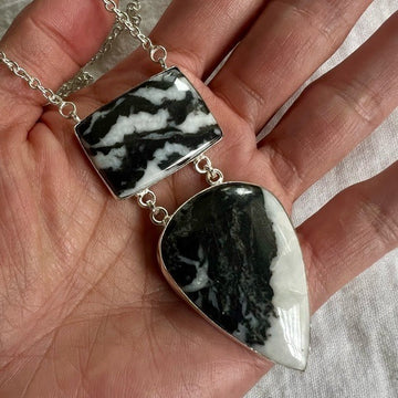 925 Double WILD Buffalo Jasper Pendant Necklace