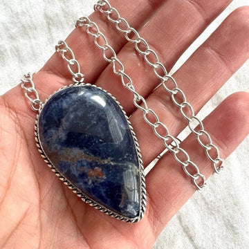 925 Statement Piece SODALITE Necklace Pendant