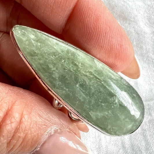 925 Massive Elegant Teardrop Aquamarine Ring 5.75