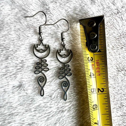 Lotus Moon Unalome Transformation Earrings