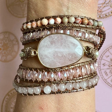 SELF LOVE Rose Quartz Boho Wrap Bracelet